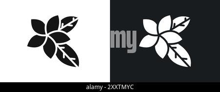 plumeria icon linear vector graphics sign or symbol set for web app ui Stock Vector