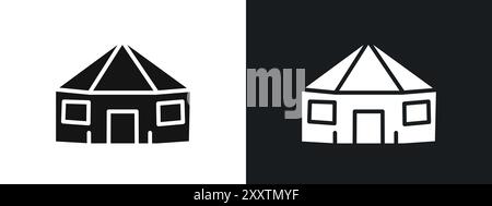 Yurt Icon linear vector graphics sign or symbol set for web app ui Stock Vector