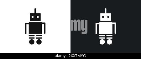 Robot Icon linear vector graphics sign or symbol set for web app ui Stock Vector