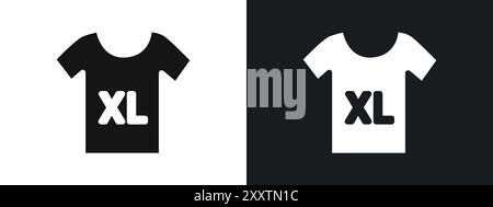 XL Shirt Size Icon linear vector graphics sign or symbol set for web app ui Stock Vector