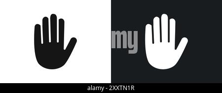 Raised Hand icon linear vector graphics sign or symbol set for web app ui Stock Vector
