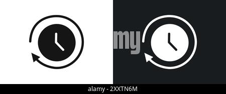 Time passing icon linear vector graphics sign or symbol set for web app ...