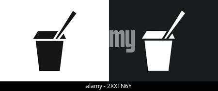 Yogurt icon linear vector graphics sign or symbol set for web app ui Stock Vector