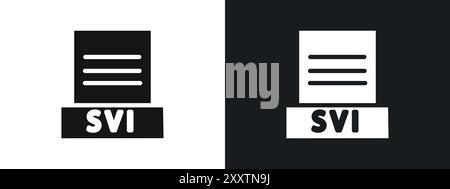 SVI File Document Icon linear vector graphics sign or symbol set for web app ui Stock Vector