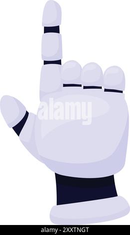 Robotic hand with its index finger pointing upward Stock Vector