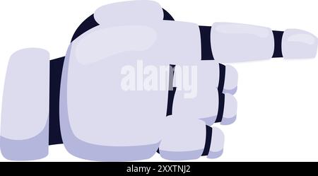 Cartoon robot hand pointing right with index finger Stock Vector