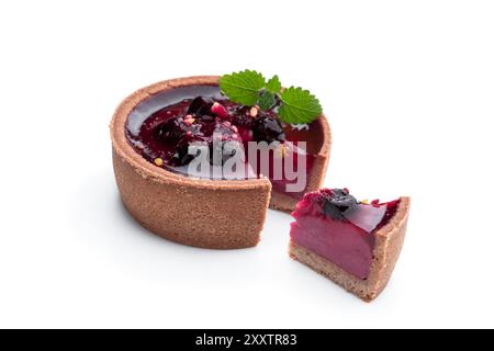 Small  cakes with currant isolated on white Stock Photo