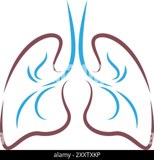 Lungs image icon design template Stock Vector