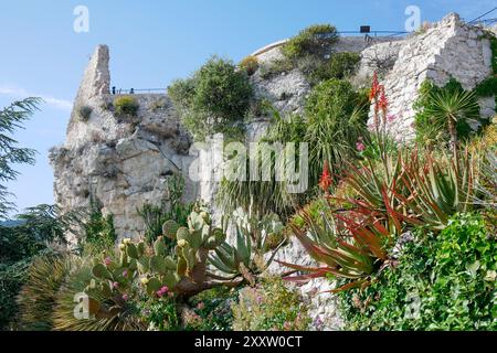 Eze, France - May 23, 2022: The Jardin botanique d'Eze, a botanical mountaintop garden located in Eze, on the French Riviera Stock Photo