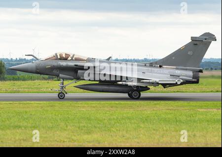 A Dassault Rafale M twin-engine canard delta wing fighter aircraft of the French Navy. Stock Photo