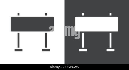 Barrier icon Flat set in black and white color outline vector Stock Vector