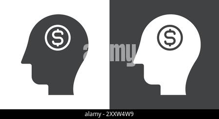 Business idea icon Flat set in black and white color outline vector Stock Vector