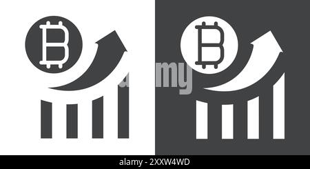 Bitcoin Evolution icon Flat set in black and white color outline vector Stock Vector