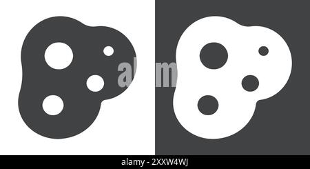Bubbles and foam icon Flat set in black and white color outline vector Stock Vector