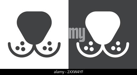 Cat cute face nose icon Flat set in black and white color outline vector Stock Vector