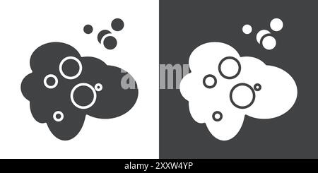 Bubbles and foam icon Flat set in black and white color outline vector Stock Vector