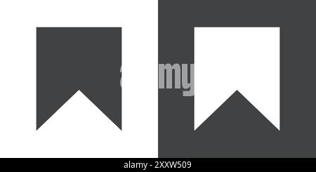 Bookmark icon Flat set in black and white color outline vector Stock Vector
