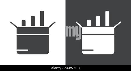 Chalk icon Flat set in black and white color outline vector Stock Vector
