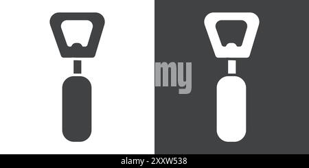 bottle opener icon Flat set in black and white color outline vector Stock Vector