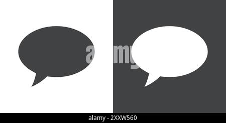 Comment icon Flat set in black and white color outline vector Stock Vector