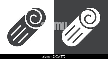 Cinnamon bark icon Flat set in black and white color outline vector Stock Vector