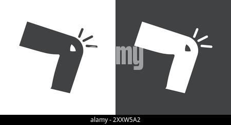 Knee pain icon Flat set in black and white color outline vector Stock Vector