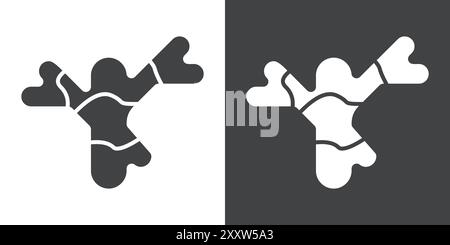 Ginger icon Flat set in black and white color outline vector Stock Vector