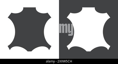 Leather Icon Flat set in black and white color outline vector Stock Vector