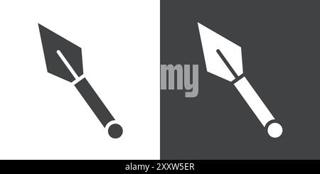 Kunai throwing knife icon Flat set in black and white color outline vector Stock Vector