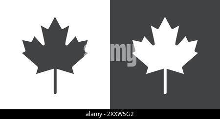 One line continuous canadian maple leaf symbol concept. Silhouette ...