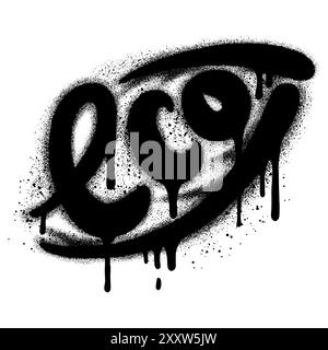 graffiti eco text sprayed in black over white. Stock Vector