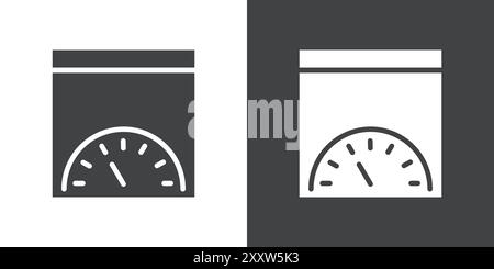 Page speed icon Flat set in black and white color outline vector Stock Vector