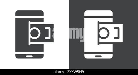 Payment method icon Flat set in black and white color outline vector Stock Vector