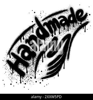 graffiti Handmade text sprayed in black over white. Stock Vector