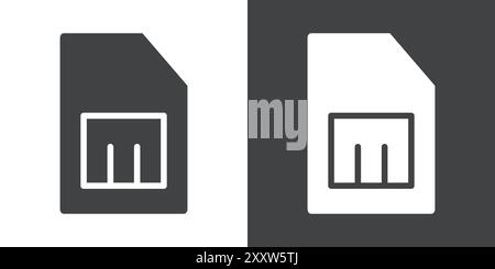 sim card icon Flat set in black and white color outline vector Stock Vector