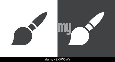 Paint brush icon Flat set in black and white color outline vector Stock Vector