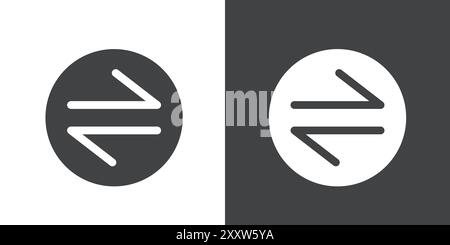 swap Icon Flat set in black and white color outline vector Stock Vector