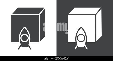 Product release icon Flat set in black and white color outline vector Stock Vector