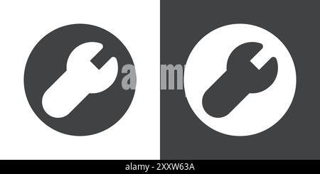 Repair icon Flat set in black and white color outline vector Stock Vector
