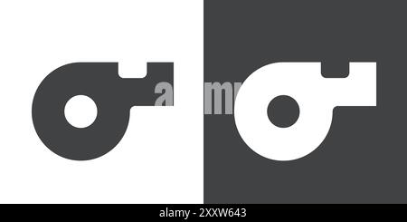 Whistle icon Flat set in black and white color outline vector Stock Vector