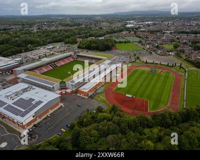 An aerial view of Leigh Sports Village in Greater Manchester, UK Stock Photo