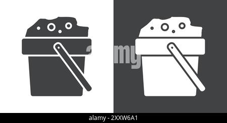 Sand bucket icon Flat set in black and white color outline vector Stock Vector