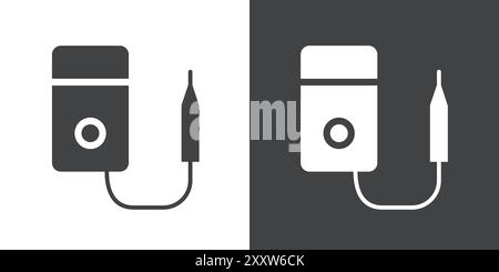 voltmeter icon Flat set in black and white color outline vector Stock Vector