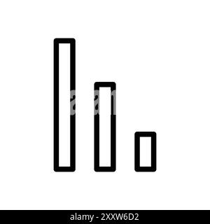 Chart icon Flat set in black and white color outline vector Stock Vector