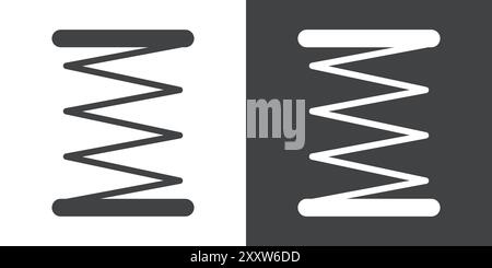 spring icon Flat set in black and white color outline vector Stock Vector