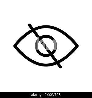 Hide icon Flat set in black and white color outline vector Stock Vector