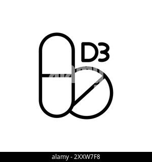 Vitamin D3 icon web design logo set collection in flat vector Stock Vector