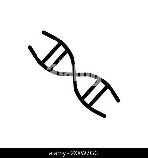 DNA icon Flat set in black and white color outline vector Stock Vector