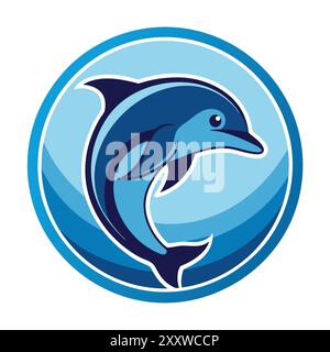 Dolphin logo inside circle Stock Vector