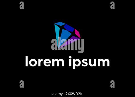 Modern Colorful Diamond Gem Stone Logo Design Vector Stock Vector